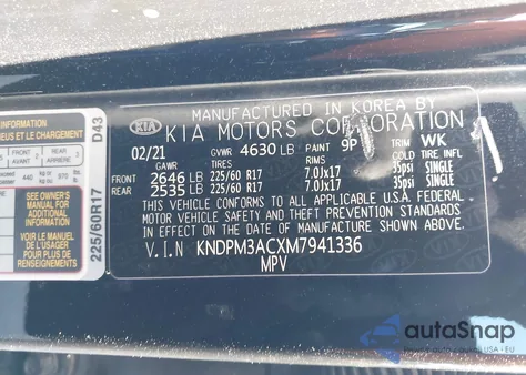 2021 Kia Sportage Lx from USA, damaged, VIN KNDPM3ACXM7941336